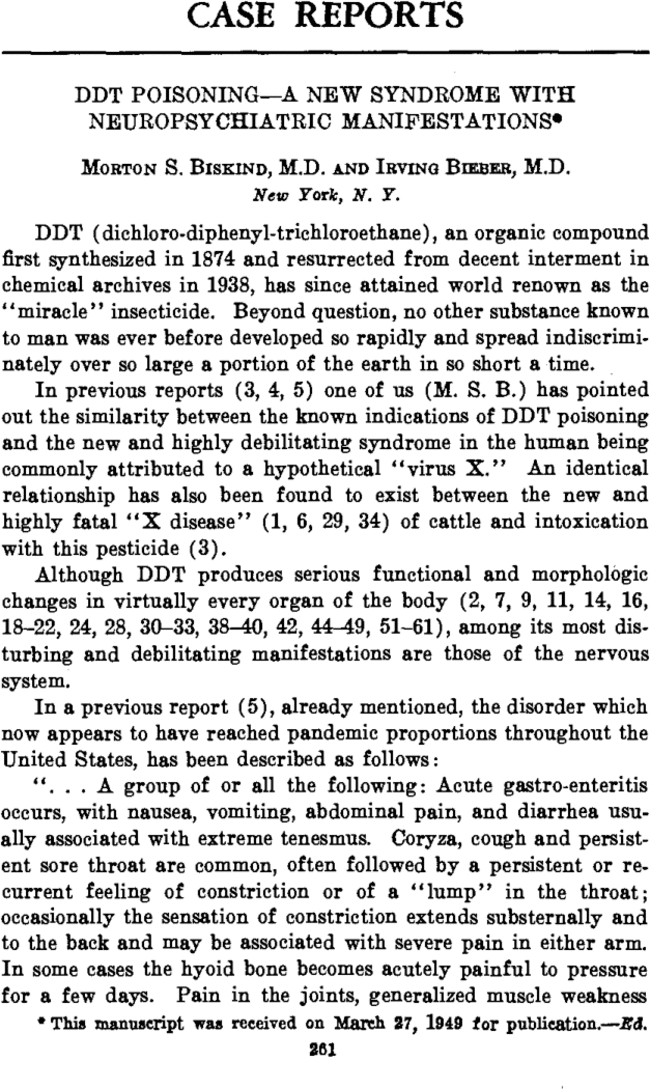 DDT Poisoning—A New Syndrome with Neuropsychiatric Manifestations ...