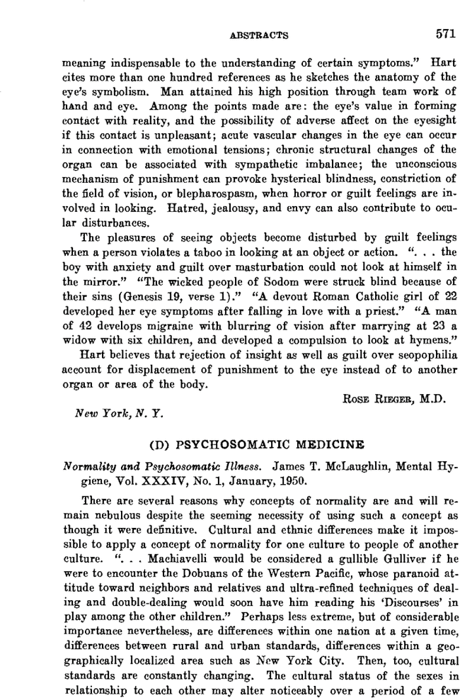 Normality and Psychosomatic Illness | American Journal of Psychotherapy