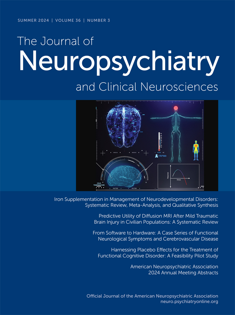 Go to The Journal of Neuropsychiatry and Clinical Neurosciences homepage