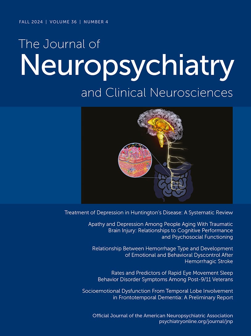 Go to The Journal of Neuropsychiatry and Clinical Neurosciences homepage